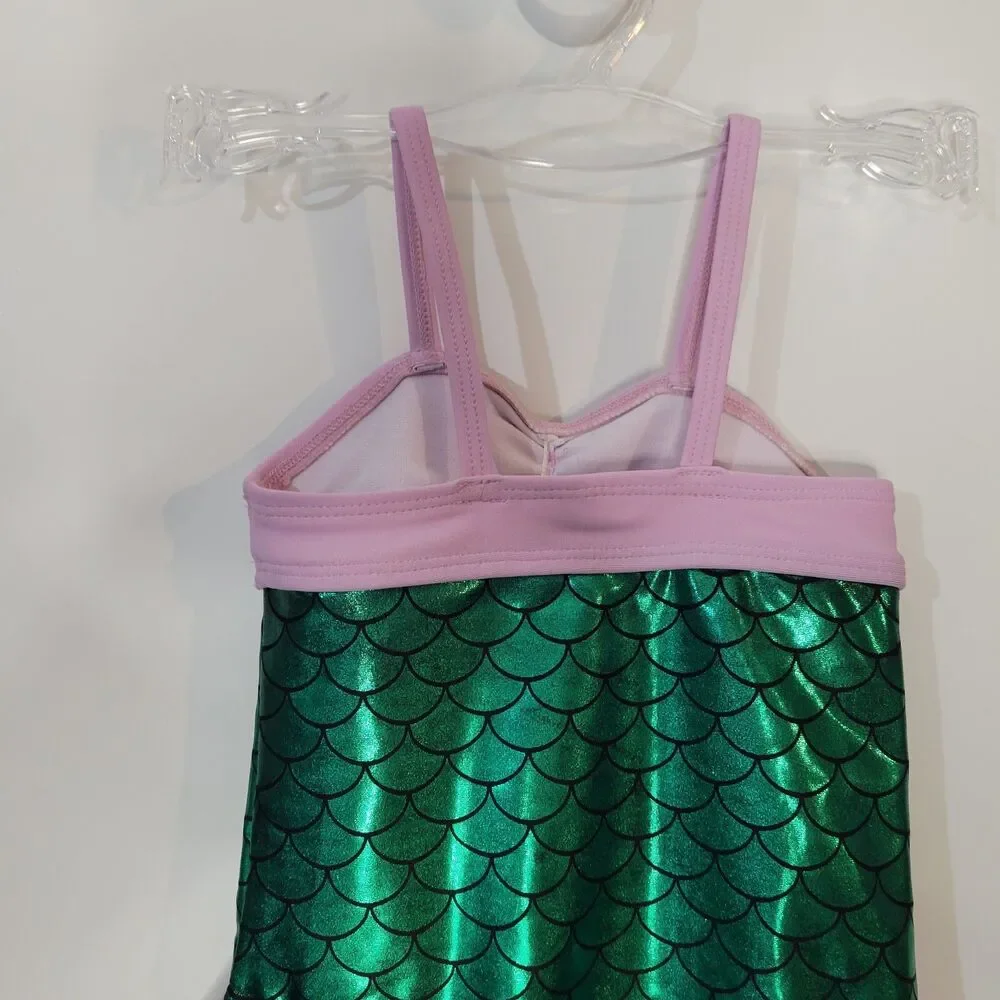 oshkosh baby girl mermaid‎ swimsuit pink and green size 12 months
